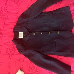 Zara Blue Tailored Blazer with Gold Accents